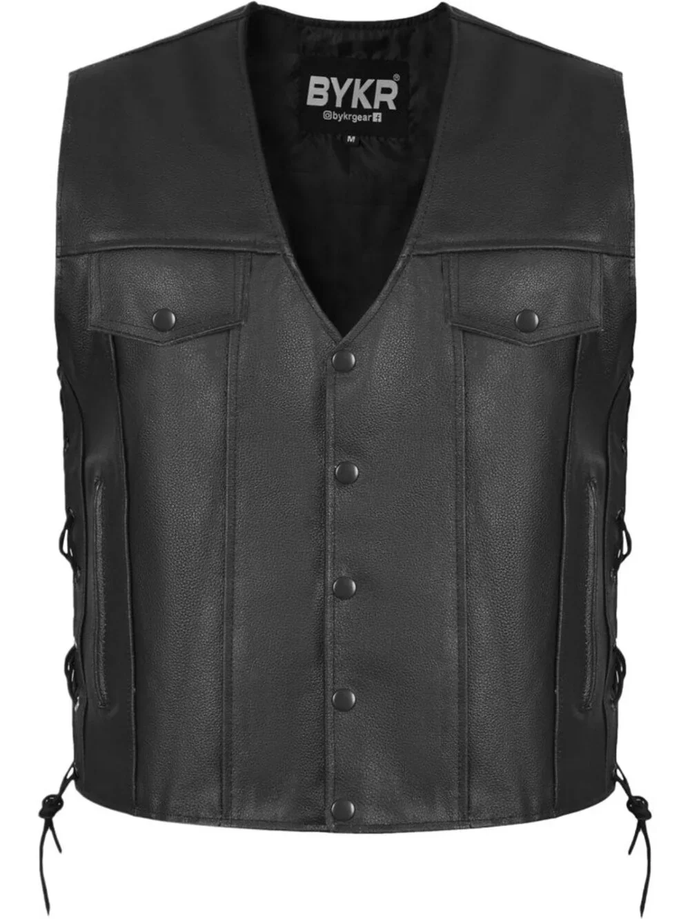 Unisex Leather Motorcycle Vest - Adjustable Biker Vest for Riding & Club Use